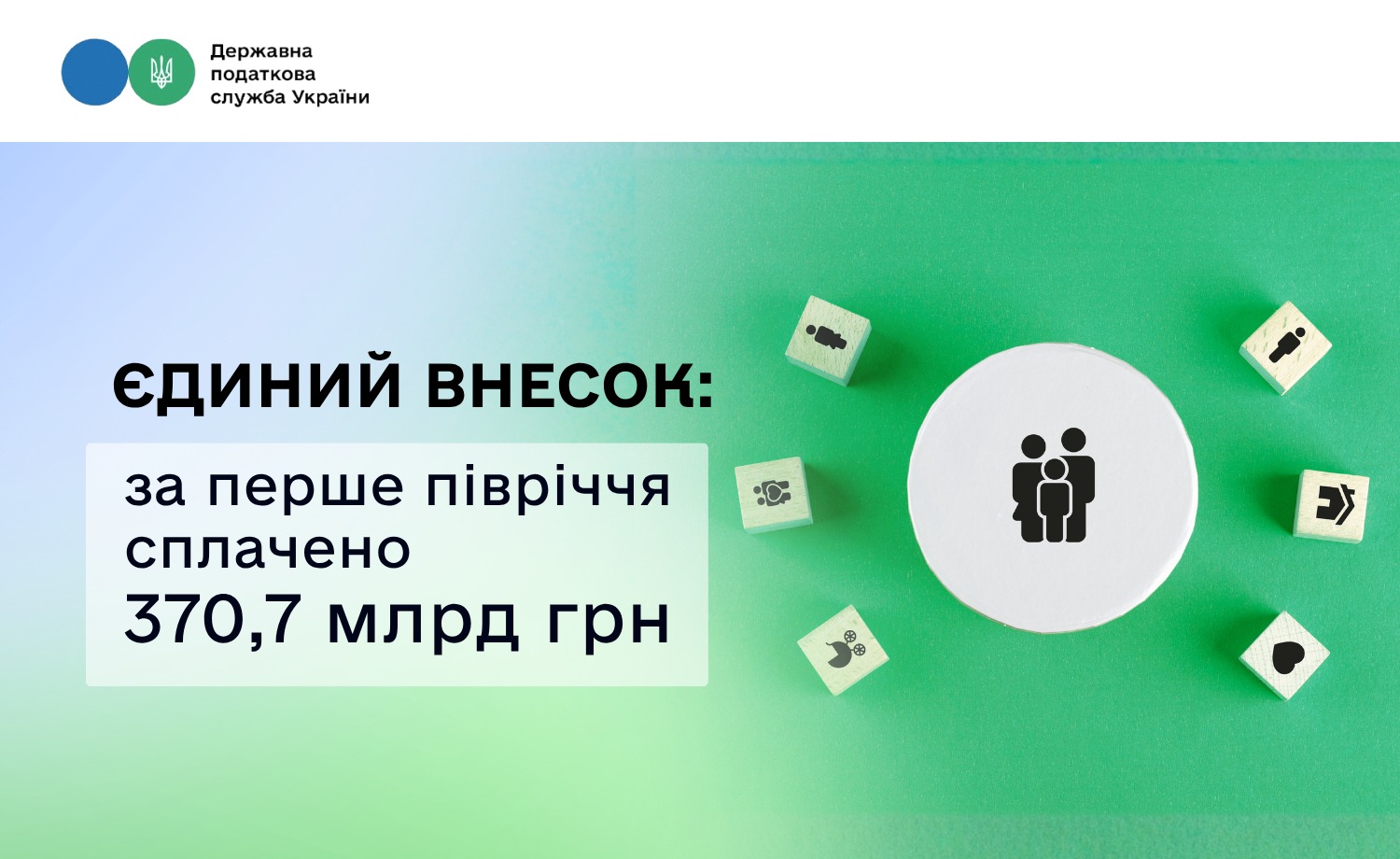 Єдиний внесок: за перше півріччя сплачено 370,7 млрд грн