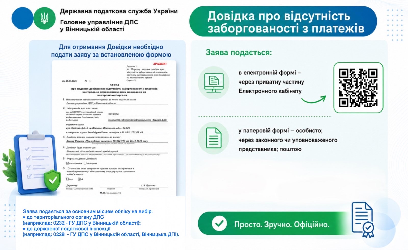Порядок надання довідки про відсутність заборгованості з платежів, контроль за справлянням яких покладено на контролюючі органи