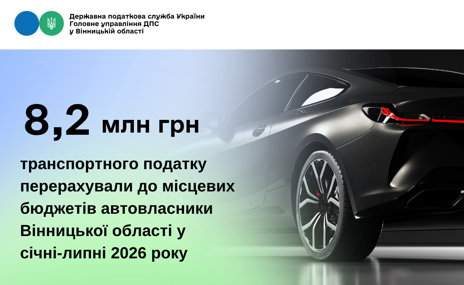 Місцеві скарбниці отримали з початку року 8,2 млн грн транспортного податку